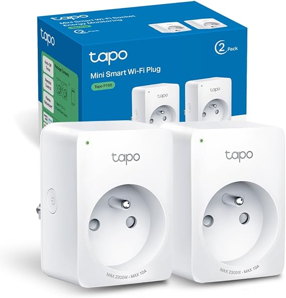 Tapo P100 2-Pack , Akıllı Mini Wi-Fi Soketi, Amazon Alexa ve Google Home ile Çalışır, Uzaktan Kontrol, Cihaz Paylaşımı, Hub Gerekmez