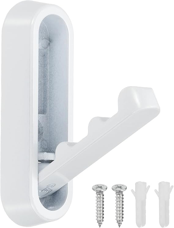 sourcing map Foldable Wall Hooks,Aluminum Alloy Heavy Duty Matte White