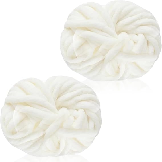 Chunky Knitting Wool 250g×2,Chenille Yarn for Crocheting&Knitting,Chunky Yarn for Crochet,Thick Wool for Blanket,Cushion,Pet Beds,Bags,Hats,Scarves