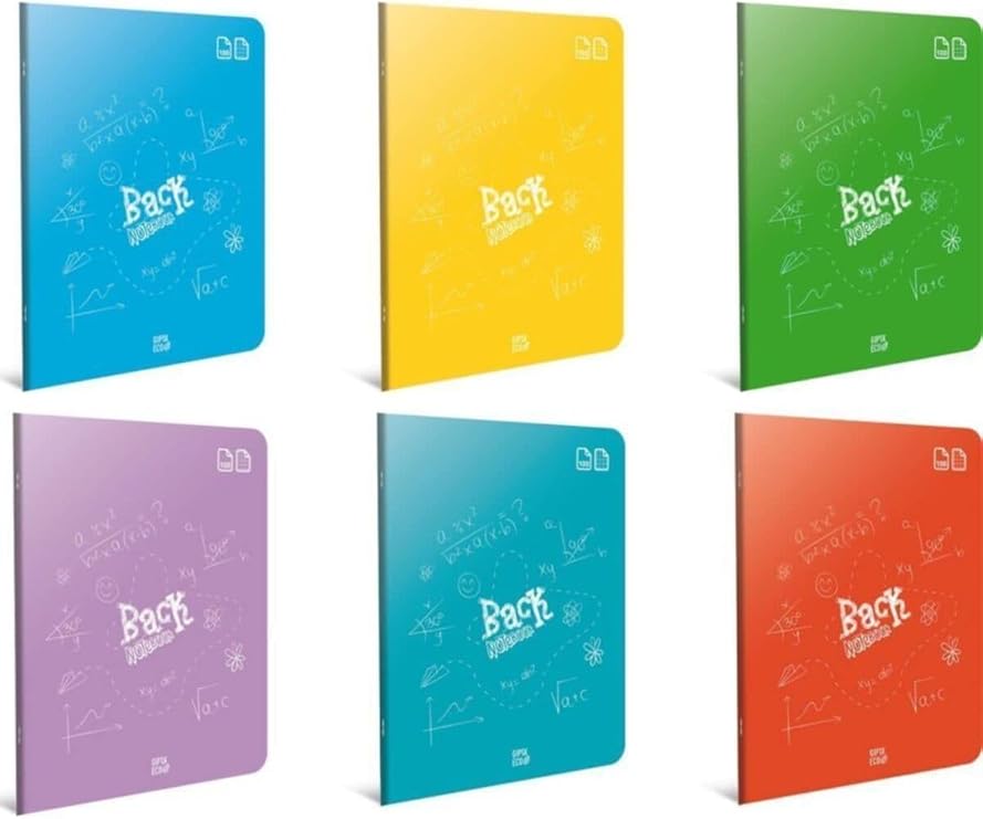 Gıpta Back Tel Dikişli Plastik Kapak A4 Defter, 100 Yaprak, Çizgili, Çok Renkli