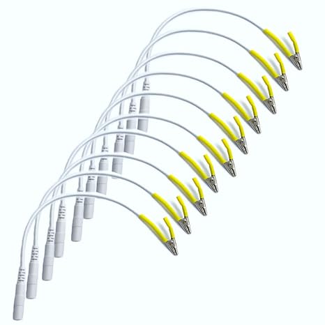 10 Pcs Electrode Lead Wires Cable Clip
