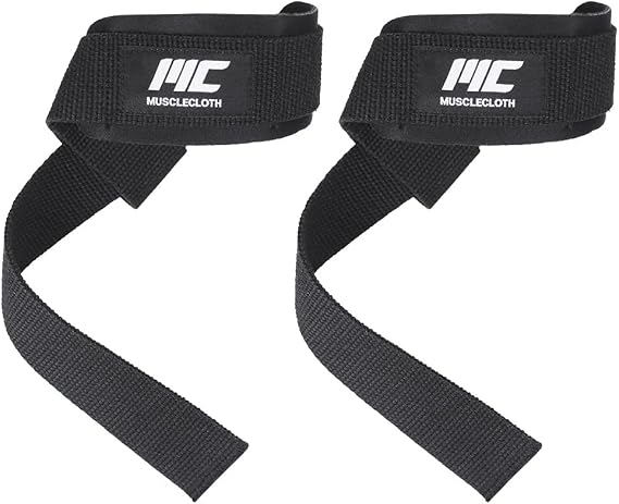 MUSCLECLOTH Padded Lifting Straps Black
