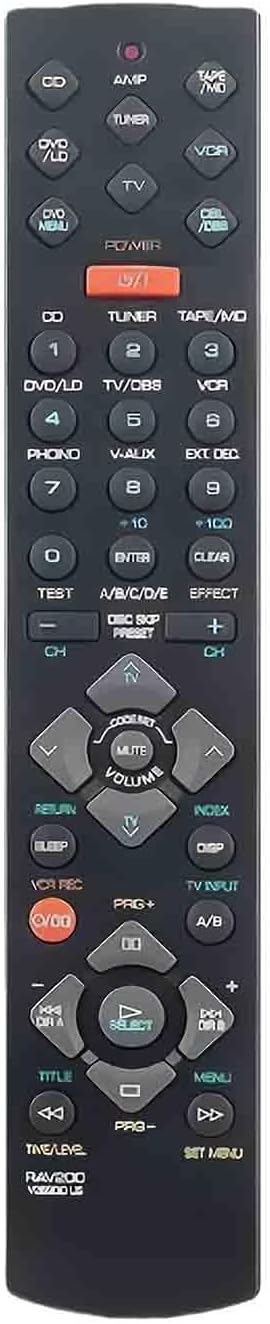 RAV200 V269010US Replacement Remote Control for Yamaha AV A/V Receiver & Home Theater Sound System HTR-5140 HTR-5140RDS YHT-22 HTR5140 HTR5140RDS RX-V495 RX-V495RDS RXV495 RXV495RDS YHT22