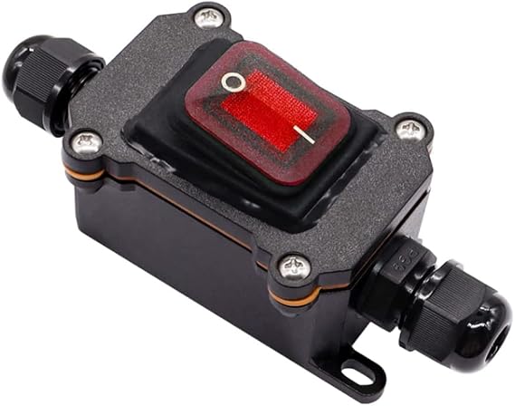1 Pcs IP67 Waterproof Inline Switch 12V DC 20A - High Current Power Switch with Enhanced Durability and Safety Features