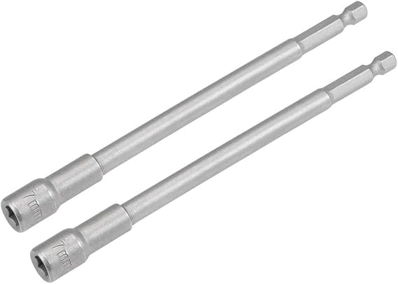 Shallow Socket 1/4" Drive 6 Point Cr-v Metric 7mm 2 Pcs
