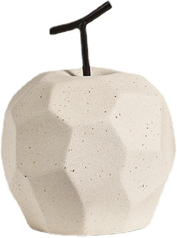 White Ceramic Apple Pear Statue, Creative Ceramic Apple Pear Ornament, Minimalist Modern Fruit Sculpture Ornaments, Geometric Ceramic Fruit Ornament, Apple Pear Shape Modern Simple Statue ( Color : Ap