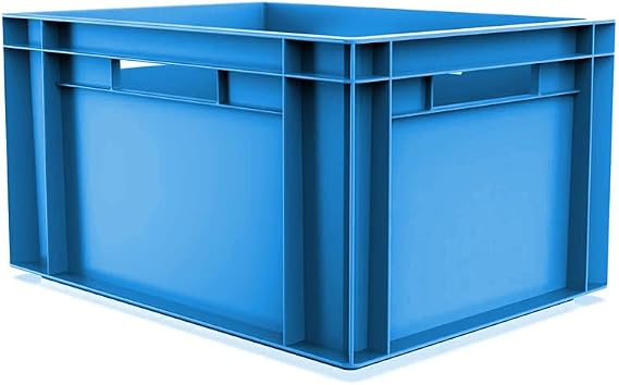 10x 20 Litre Stacking Storage Box, Heavy Duty Euro Stack Container Boxes (BLUE, 20L- 40x30x23cm)