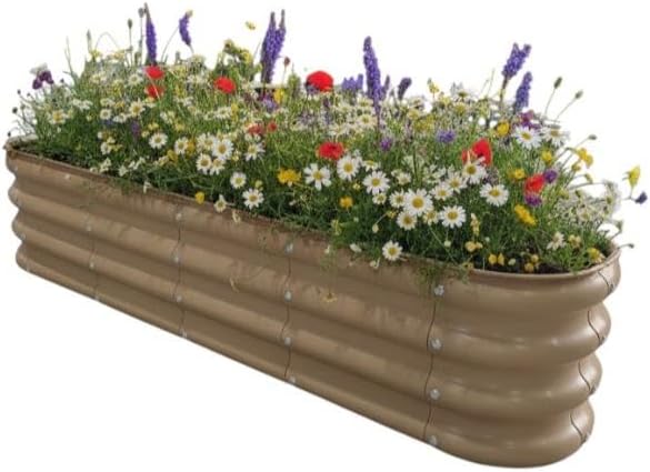 Modüler Yükseltilmiş Bahçe Sebze Yatağı ve Çiçeklik NO:3V2 (140X34) Bej