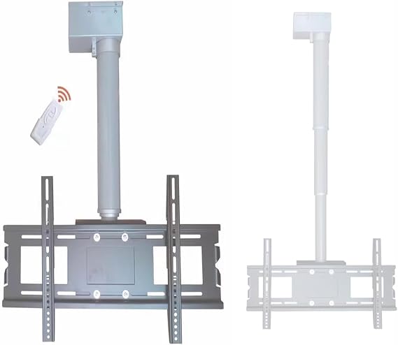 Electric Ceiling TV Mount, Ceiling TV Bracket, Motorized Ceiling TV Mount, Adjustable Height Electric TV Lift With Remote Control, Telescopic Electric TV Lift(150cm)