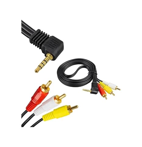 3.5mm Stereo Erkek Jack - 3 RCA AV Kablo 1.2 Metre | Uydu Alıcısı, TV, Ses Sistemi Uyumlu