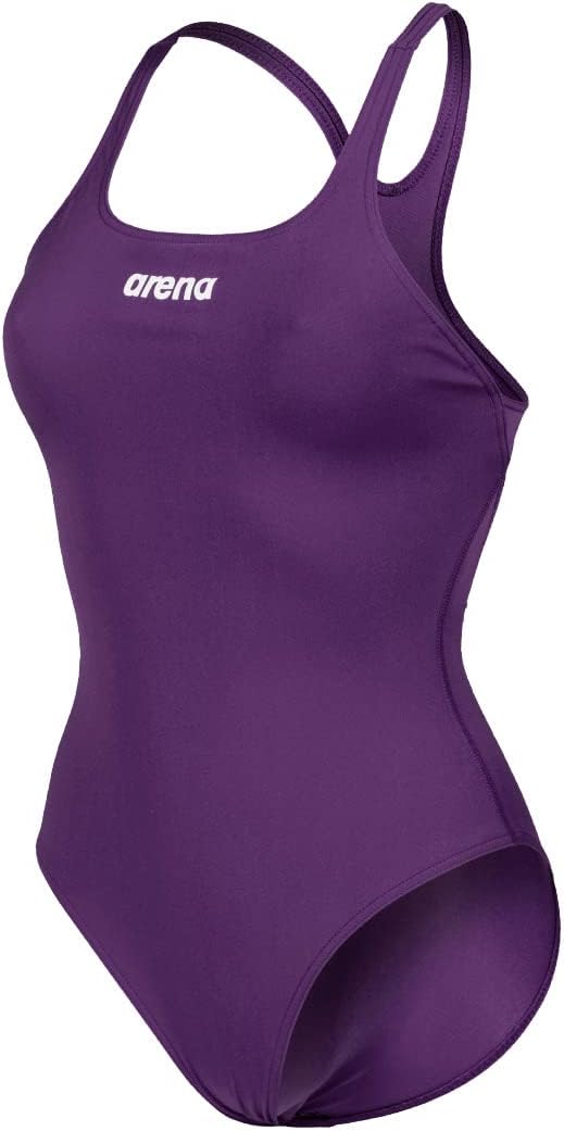 arena Solid Swim Pro Team One Piece Swimsuit for Women, Quick-Drying, Sporty Swimwear Made from Arena MaxLife Eco Fabric with Maximum Chlorine Resistance and 50+ UV Protection