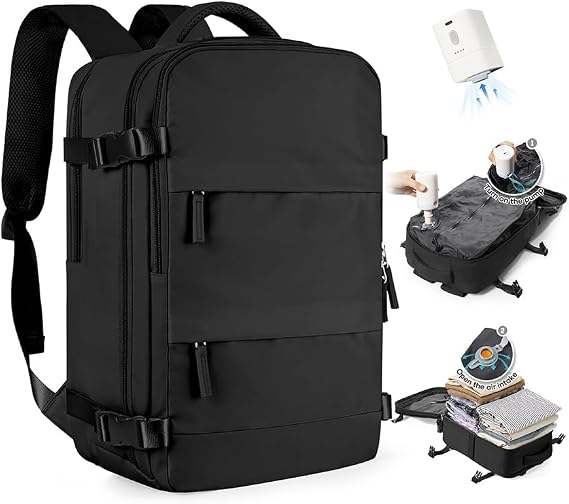 SZLX Vacuum Backpack with Pump Backpack Travel Cabin Airplane 40x30x20 Women Ryanair Hand Luggage 40x30x20 Vueling Wizzair Travel Backpack 40x20x25 Travel Bags 45x36x20 Easyjet for Laptop Men