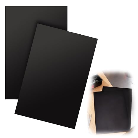 2Pcs Black ABS Plastic Sheet 30x20cm, Two-Sided Rigid Moldable Panel 2mm