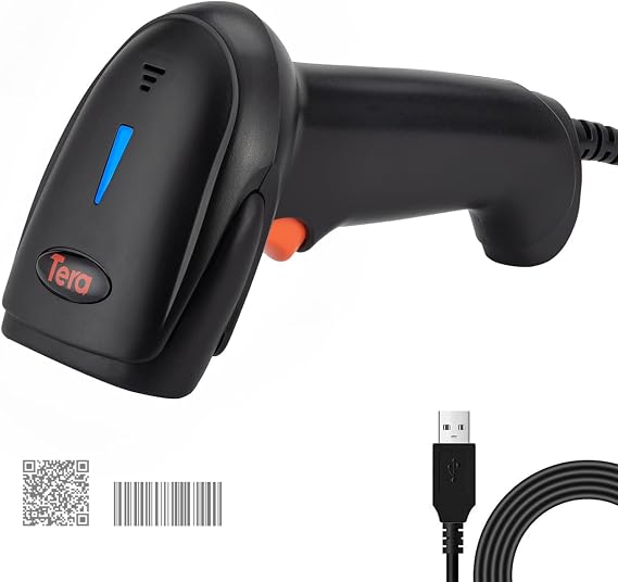 Tera Handy Scanner Barcode Reader 2D QR Code Compatible USB Connection