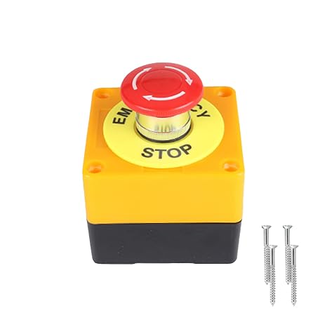1 Set Emergency Stop Push Button Switch Emergency Stop Switch With 4 Screws Explosion Proof Push Button Switch Station for Industry Home Emergency