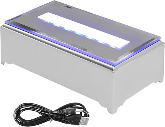 Rectangle LED Light Display Base, 14 cm Multi Color Pedestal Changing 7LEDs Display Stand Led Lights Display Base Lighted Base Stand for 3D Glass Art (1)