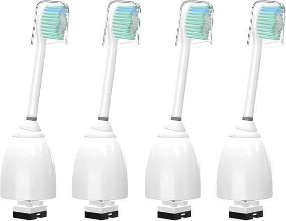 Replacement Electric Toothbrush Heads, Compatible with Philips, Sonicare E-Series HX7001 HX7022 HX-7002 HX7002 HX9500 HX9552 HX9553 HX9562(4 PCS White)