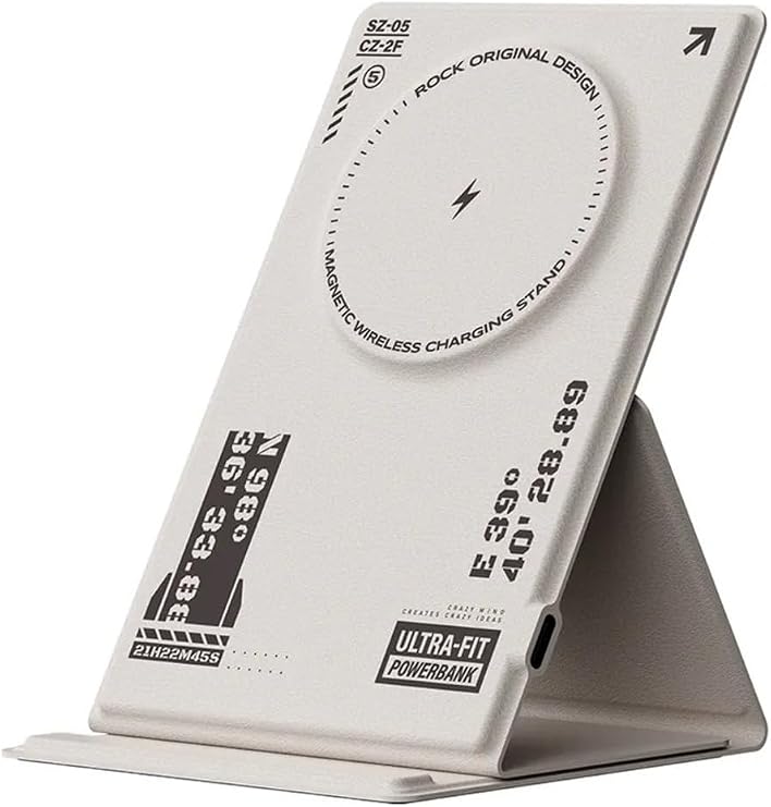 Rock W50 MagSafe Standlı Kablosuz Şarj Cihazı, Beyaz