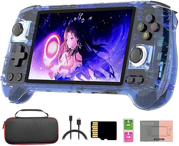 Retro Handheld Game Console with 8000 Games, Android 13, 5.48-inch AMOLED Screen, WiFi Support, 256GB Storage, Includes Carry Case