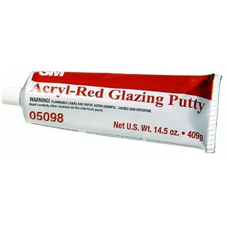 3M 05098 Acryl-Red Glazing Putty Tube - 14.5 oz.