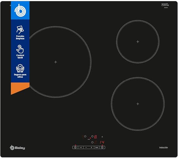 Balay, Induction Hob, 3 Burners, 60 cm, Touch, Black, 3EB864FR