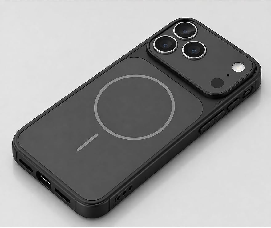 CONSTRAIN Apple iPhone 18 Pro Max ve iPhone 17 Pro Max İçin Kamera Korumalı Kaydırmalı Kapaklı Silikon MagSafe İle Uyumlu Telefon Kılıfı Arka Kapak - Siyah