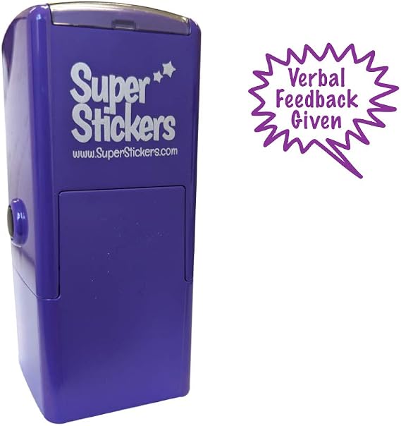 SuperStickers Verbal Feedback Given Pre-Inked Stamper - Purple