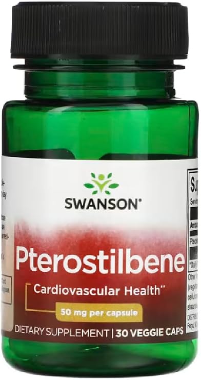 Swansons Swanson - Pterostilbene, 50mg | Antioxidant and Cellular Health - 30 Veggie Capsules