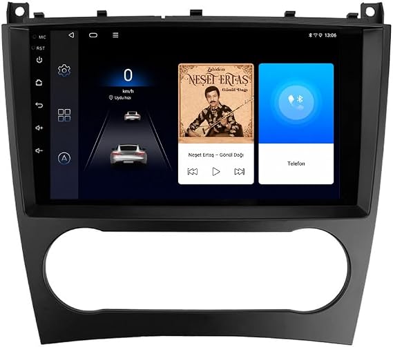 9 İnç Android Multimedya CarPlay Android Auto Navigasyon Kameralı 4GB RAM 32GB - Mercedes CLC 2009-2011 ile uyumlu