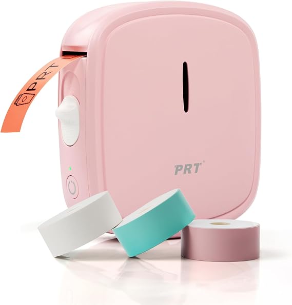 PRT Qutie Mini Label Maker Machine, Bluetooth Thermal Label Printer 3 Tape