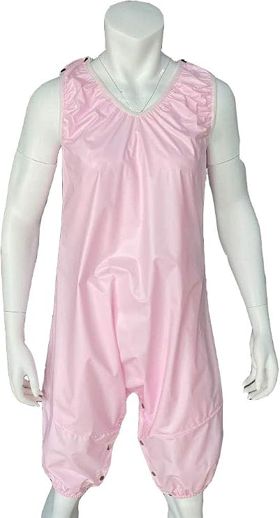 Haian PVC AB Unisex Snap Through Crotch Romper (Baby Pink, X-Large)