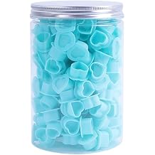 200Pcs Heart Ink Caps with Base Silicone Disposable Pots Tattoo Pigment Cup for Tattooing Supplies (Blue)