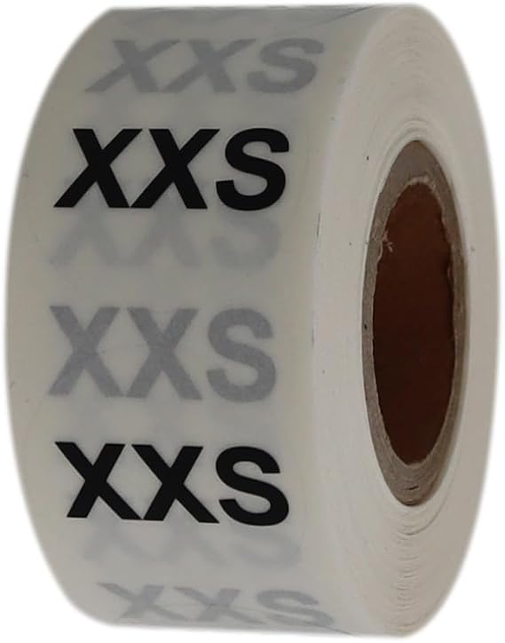 PP Şeffaf Beden(Size) Etiketi 25mm X 25mm Çap Ruloda 500 Adet (XX Small)