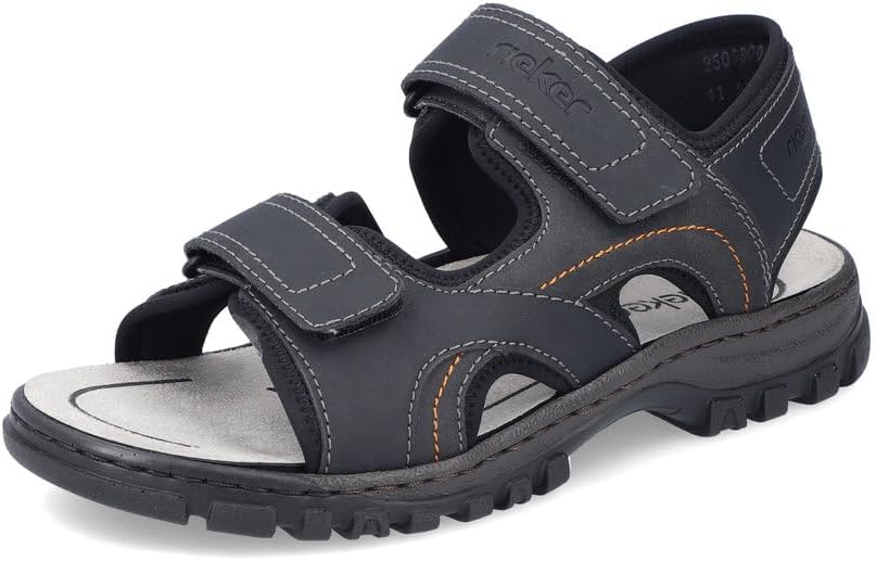 Rieker Herren Sandalen Trekkingsandalen schwarz schwarz