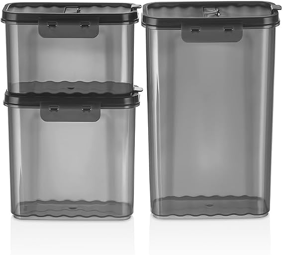 3 lü Set Saklama Kabı Bakliyat Un Şeker Kuru Gıda Bpa İçermez