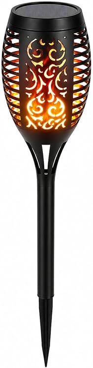 Busstier Led Alev Efektli Solar Lamba Dekoratif Bahçe Aydınlatma Meşale Güneş Enerjili Dış Mekan Teras Çim Yol Aydınlatması Sarı Işık Bahçe Dekor Lambası [Enerji Sınıfı A++]