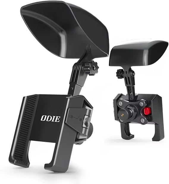 Coverzone Titreşim Önleyici Orjinal Malzeme Yüksek Kalite Bisiklet Scooter ATV Tüm Motosikletler İçin Telefon Tutucu Şapkalı Dikiz Ayna Ve Gidon Bağlantılı Telefon Tutucu Motor Tutacak CVR11 Plus