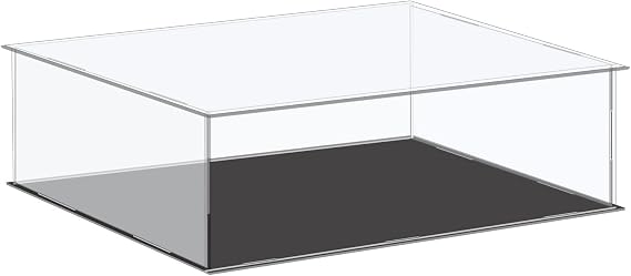 sourcing map Acrylic Display Case Plastic Box Cube Storage Box Clear Small Assemble Dustproof Showcase 14.1x10.2x4.1 Inch for Collectibles Items