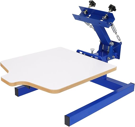Screen Printing Machine - 1 Color 1 Station Table Press Kit with Adjustable Tension, Double-Layer Positioning Pallet for DIY T-Shirt Printing
