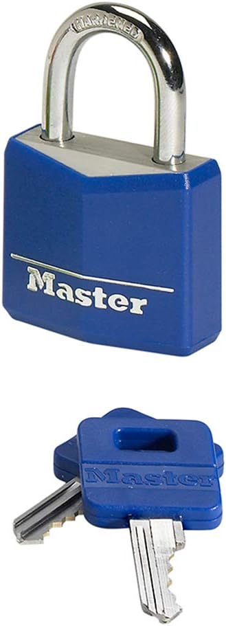 Master Lock 9131EURDCOL Small 30mm Key Padlock in Aluminium with Vinyl Cover, Assorted Colours