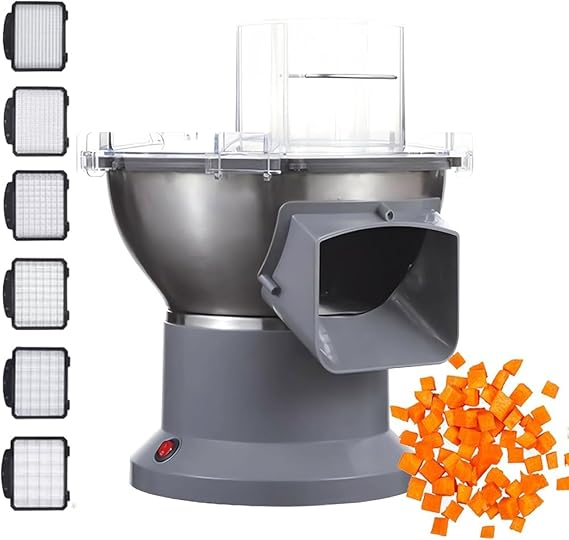 Vegetable Chopper, Commercial Vegetable Dicer, Electric Food Cutting Machine, Multifunctional Slicer, Kitchen Tools & Gadgets for Onion, Garlic, Carrot, Potato(Size:6Blades)