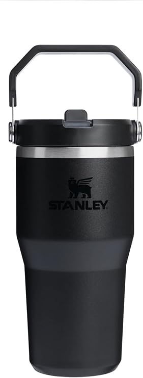 Stanley IceFlow Flip Straw Tumbler Pipetli Termos Bardak, 0.60 Litre, Siyah