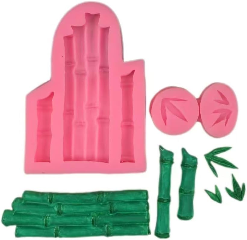 3Pcs Bamboo Silicone Cake Fondant Mold For Cake Decorating Cupcake Topper Chocolate Candy Gum Paste Polymer Clay Pastry Baking Molds