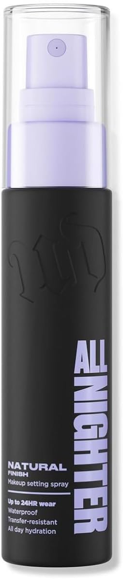Urban Decay All Nighter Waterproof Makeup Setting Spray Natural Finish, Up to 24hr Wear, +22% Finer Mist, Hydrating, Sweat & Transfer Resistant