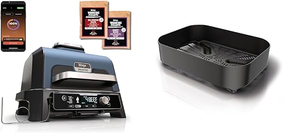 Ninja Woodfire Pro Connect XL Electric BBQ Smoker Grill & Basket Compatible with Electric Grill Official Accessories XSKCRISPBTEUK