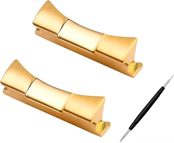20mm Solid Curved Steel Head Grain End Link Just For Rolex Watchband Rubber Leather Band Strap Seamless Connection