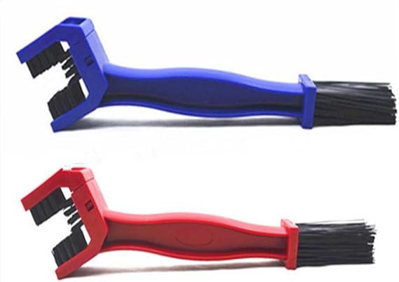 Oldbones Motorcycle & Bike Universal Chain Grunge Cleaning Brush（2 PACK） Red + blue