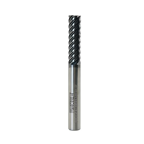 Tools 超硬エンドミル、6フルートコーナー半径フライスカッター、高硬度スチールフィンシングフライス加工用高らせん角度 - 1/4シャンク1/4-2.5インチ 1個