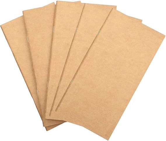 Set of 5 Refills Refillable Inserts for Notebook Travelers Journals Diary Notepad for Business, Poetry, Writing, Diary, Sketch