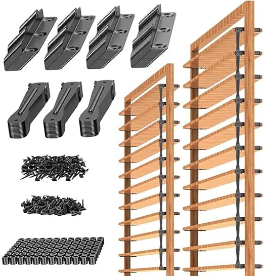 Louver Bracket Kit Metal for DIY Privacy Fence,Pergola,Outdoor,2 Set